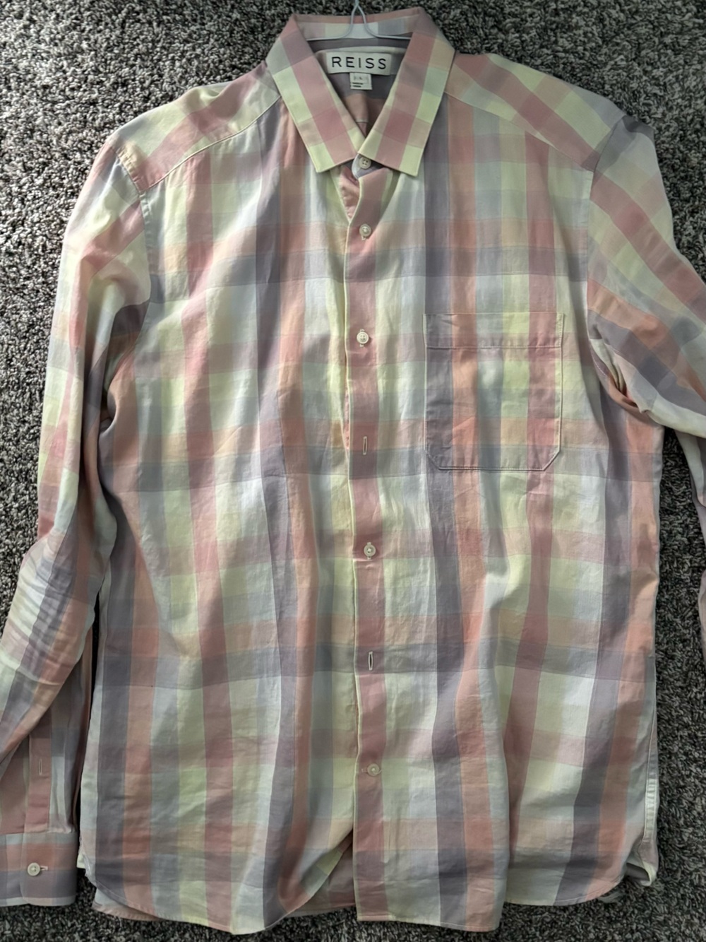 Reiss Pastel Plaid Button-Down Shirt - Pink, Blue, Green